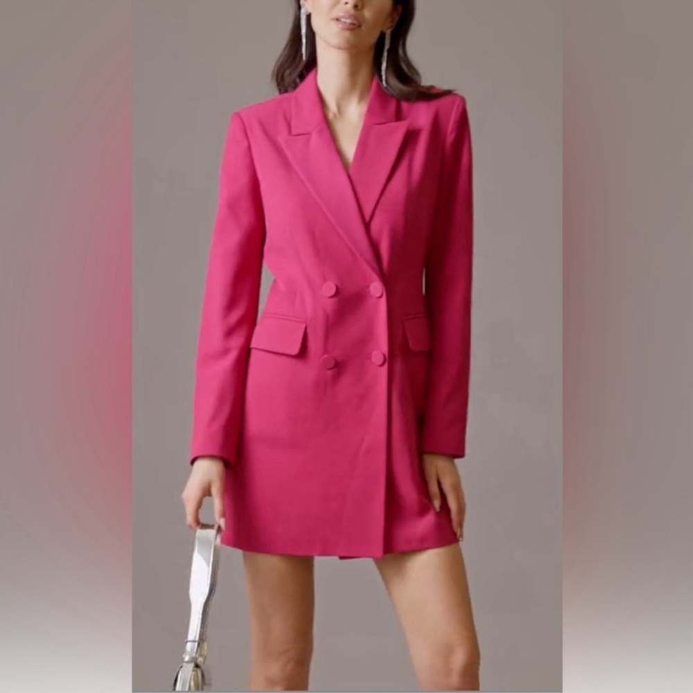 Pink Fuchsia Double Breasted BLAZER DRESS